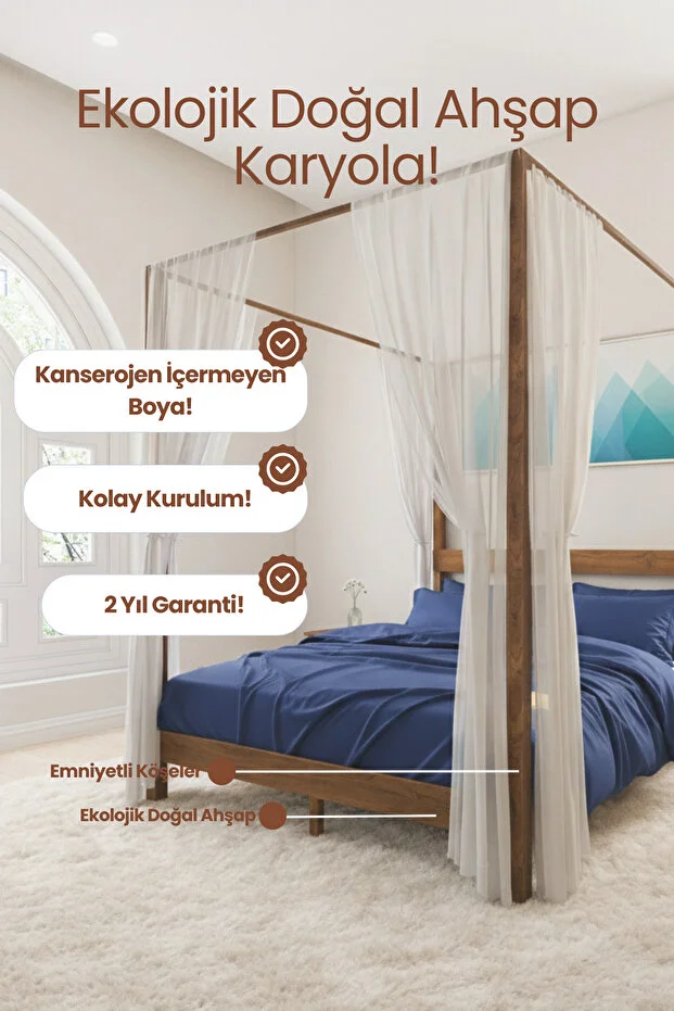 Natura Cibinlikli Masif Ahşap Karyola - Modern Doğal Çam Rustik Tasarım Karyola Natura Cibinlikli Masif Ahşap Karyola - Modern Doğal Çam Rustik Tasarım Karyola